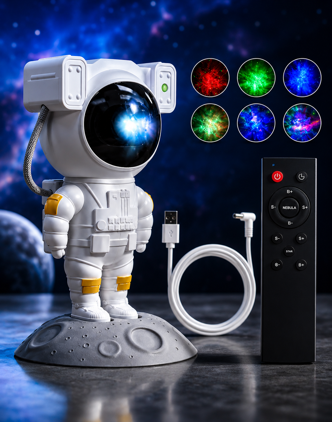 🚀 Astronaut Galaxy Projection Night Lamp ✨