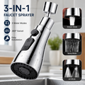 🏡 Premium 360° Faucet Extender | Adjustable 3-Mode Water Spray Attachment