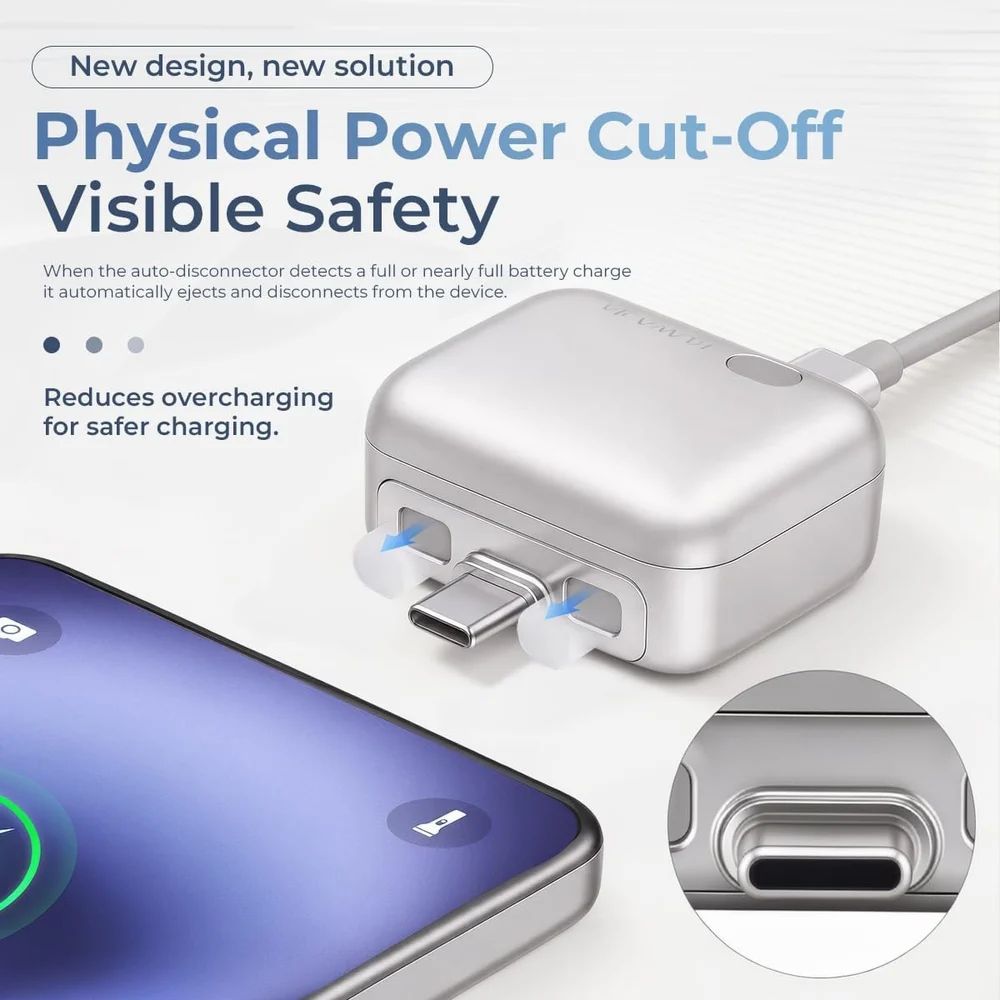 🔌🚀 Auto-Eject 140 Watt Fast Charger Adapter – Smart Charging Made Easy
